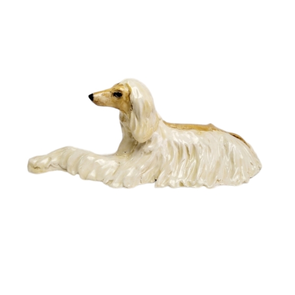 Designs in Clay Lying Afganhound Dog Signed by Donna Eddy 2010' Redlands Ca USA - Picture 1 of 15